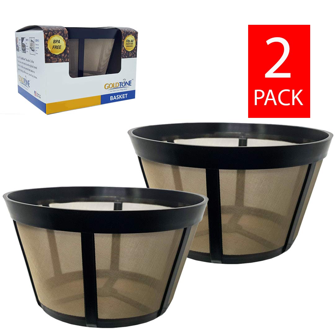 GOLDTONE Reusable Coffee Filter fits BUNN Coffee Maker and Brewer. Replaces your BUNN Coffee Filter 10 Cup Basket and BUNN Permanent Coffee Filter (2 PACK)