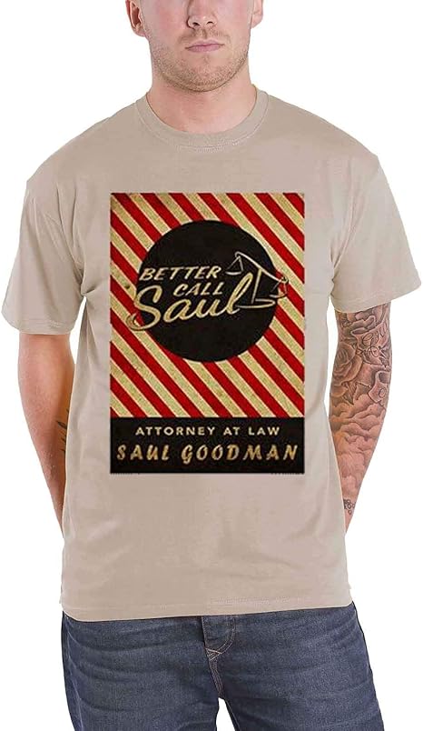 Better Call Saul T Shirt Matchbox Logo Breaking Bad Offiziell Herren Nue Beige Amazon De Bekleidung