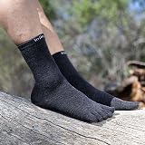 Injinji Unisex Liner Crew Wool Socks Slate Size S - Blister Prevention Moisture view 2