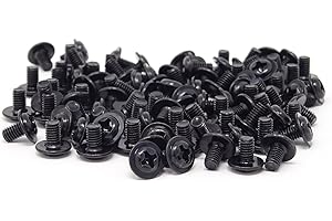 HONBAY 100PCS M3x5 Black Zinc Round Head PC Mounting Computer Screws Computer Case Fixed Motherboard Screw