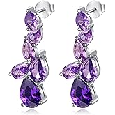 AENEAS Valentines Day Gifts for Women Her Birthstone Earrings for Women 925 Sterling Silver Birthstone Dangle Earrings Gradient Teardrop Earrings Gifts for Women Wife Her