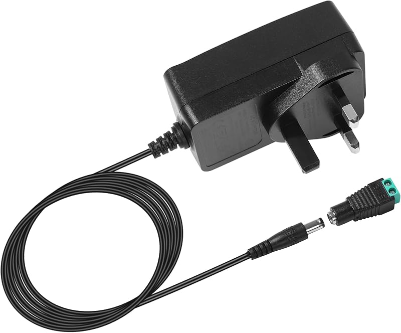 Lighting EVER 12V 2A Power Supply Adapter UK Plug 24W DC 100-240V 5.5x2.1mm LED
