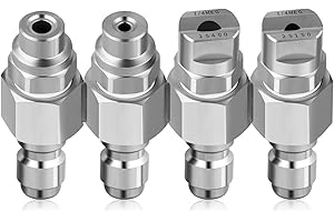 AquaNPT Pressure Washer Nozzle 5-6 GPM, 4 Way Washing Holder Tips with 1/4 Quick Connect for Soft Wash System, Stainless Steel Soft Wash Nozzle Accessories (5-6GMP)