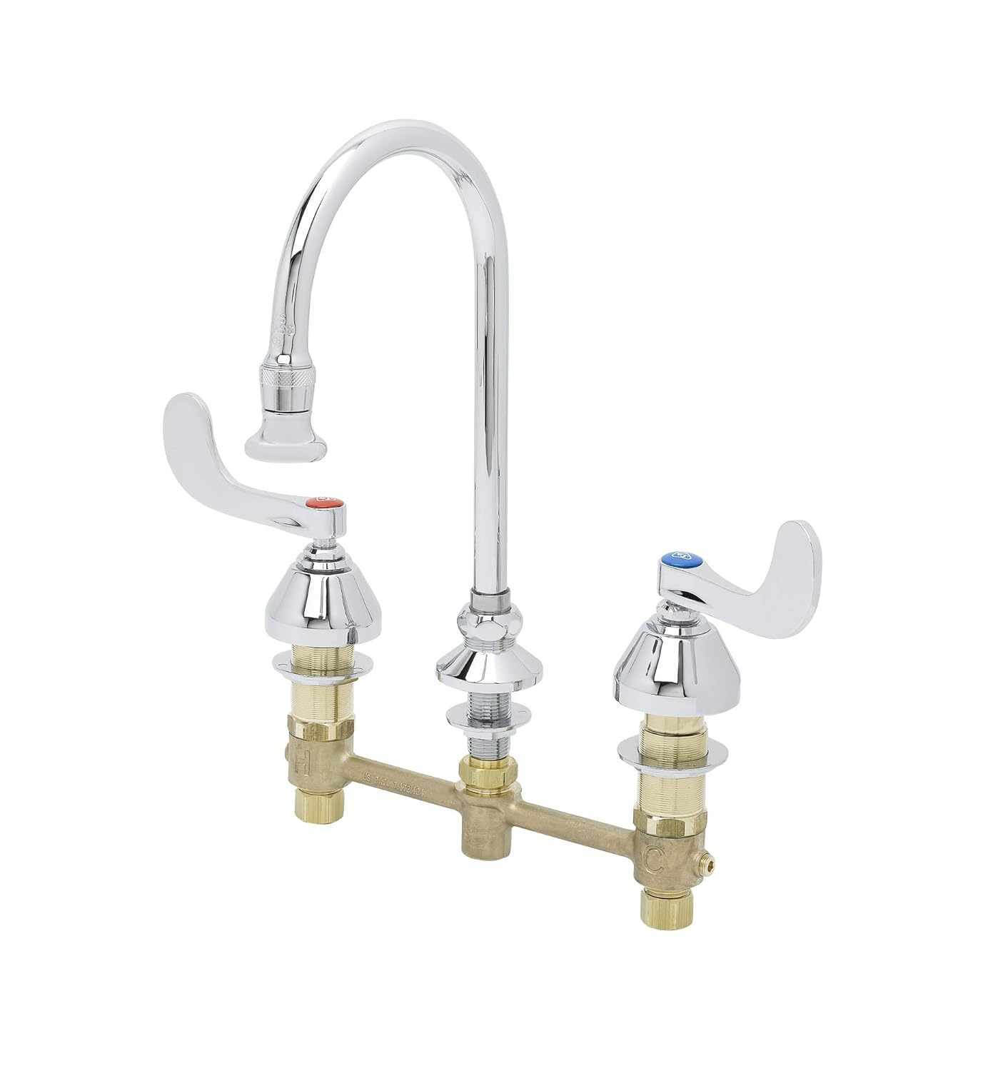 TS Brass B286604 Deck Mounted Faucet with Swivel Gooseneck Spout