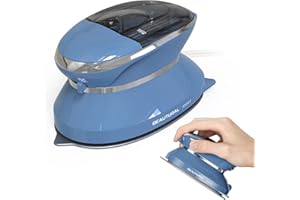 BEAUTURAL Mini Travel Steam Iron for Clothes with Dual Voltage, Non-Stick Soleplate, One Temperature Technology, Detachable Water Tank, Ideal for Sewing, Quilting and Handcraft