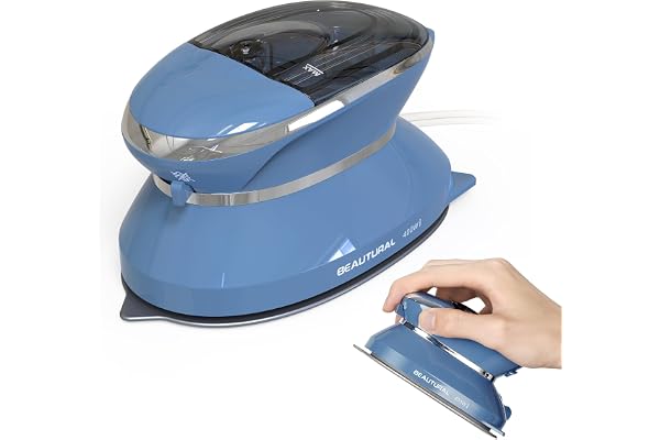 BEAUTURAL Mini Travel Steam Iron for Clothes with Dual Voltage, Non-Stick Soleplate, One Temperature Technology, Detachable W