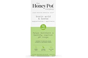 The Honey Pot Company 7 Day Boric Acid & Herbs Suppositories - Maintains and Balances Healthy Vaginal pH, Manages Odor, Hydrates, & Moisturizes - Gynecologist Tested