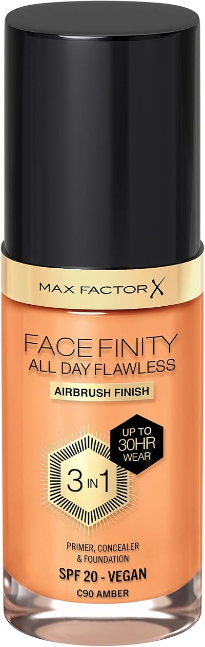 Max Factor Facefinity 3-in-1 All Day Flawless Foundation SPF20 90 Amber 30ml
