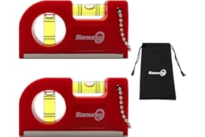 Sanung 2-Piece Mini Magnetic Horizontal Vertical Pockets Spirit Levels with Storage Bag