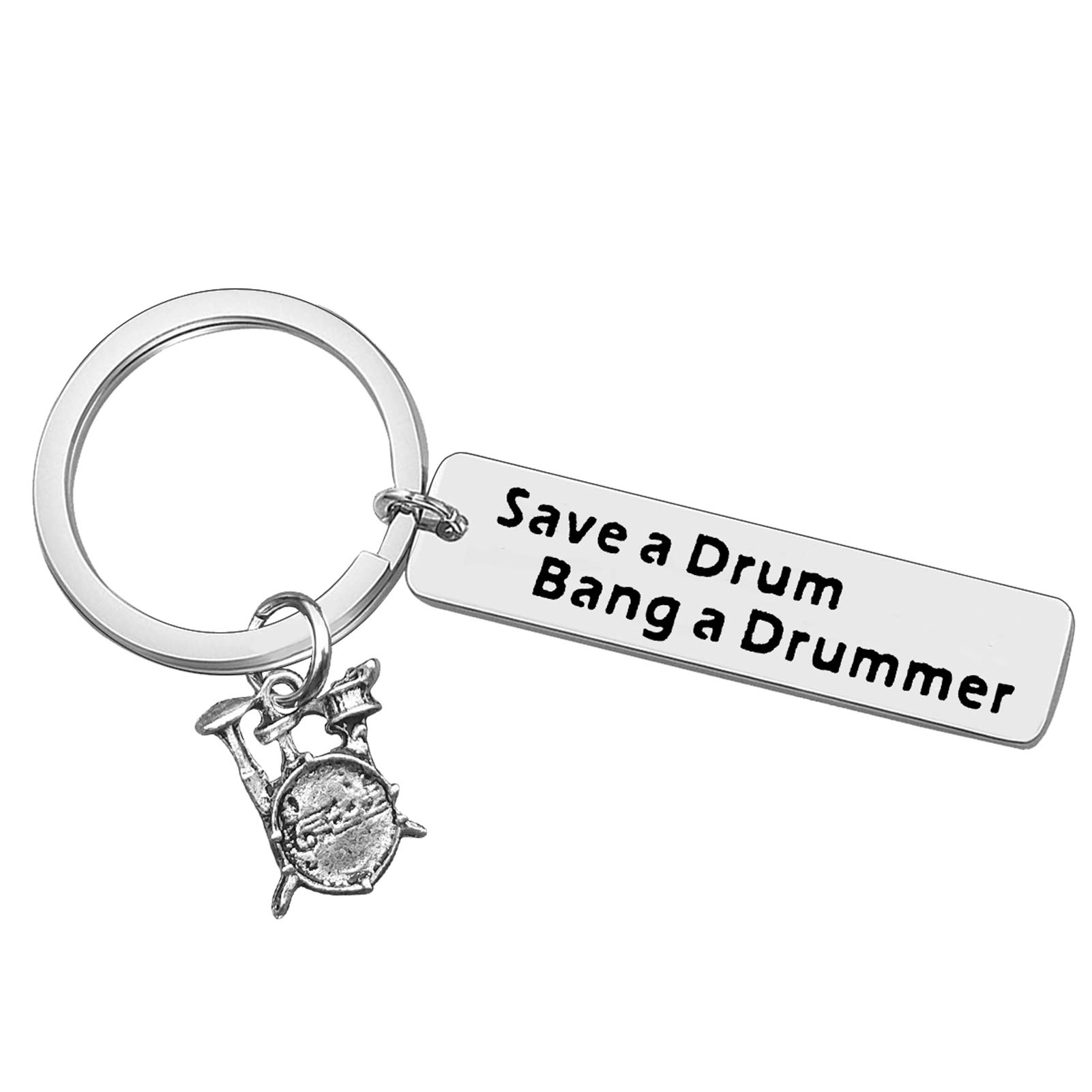 Ximalun Drummer Gifts Drummer Keyring Save A Drum Bang A Drummer Keyring Percussionist Gift Drum Player Band Gifts Musical Instrument Keyring Gifts for Drummers Percussionist