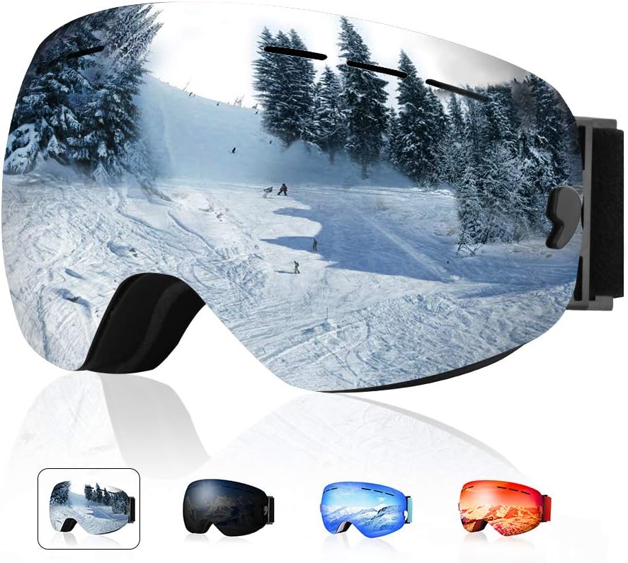 XOOYKI Ski Snowboard Goggles Winter Sports Eyewear Dual Lens Anti-Fog OTG UV Protection Replaceable Lens Elegant Packaging for Men Women