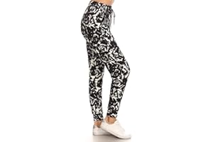Leggings Depot Women's Popular Print High Waist Premium Jogger Track Pants(S-3X) BAT1