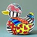 ROMERO BRITTO MINIATURE DUCK FIGURINE- SAFARI DESIGN