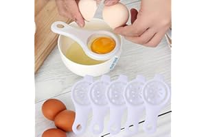 Egg White Strainers Plastic, Compact Easy-Clean Handle Design, Lightweight Kitchen Tool For Baking, Cooking, Meal Prep, 5Pcs