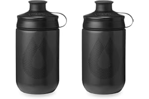 HydraPak | Polar Bottle - Breakaway Muck Mountain Bike Water Bottle 2-Pack - High Flow, Cycling & Sports Squeeze Bottle with Dust Cover (Charcoal, 440ml/15oz)