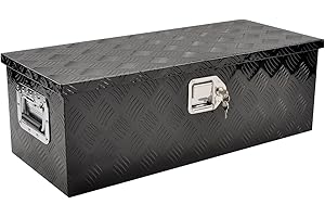 TBAPFS 30 Inch Black Aluminum Tool Box 5 Bar Tread ToolBox for Truck Bed Car Outdoor Trailer Pickup Underbody RV ATV Storage Underbed Tools Organizer w/G Lock &Keys - 30''X13''X10''