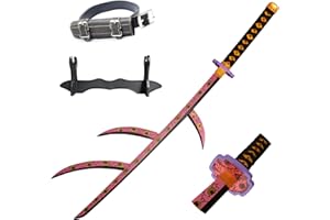 lkjad Cosplay Swords Kokushibou Samurai Sword, Katana Sword Plastic Toy Sword for Costume Play Halloween Cosplay Gift 40 in