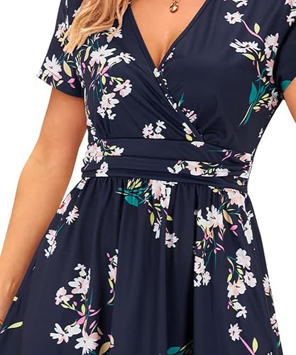 Floral short sleeve v neck sprng summer max dress – Artoft