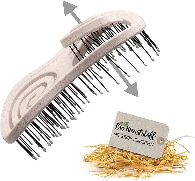 CHIARA AMBRA Detangling Hair Brush Women Men Beige - Wet Dry Curly Straight Hair