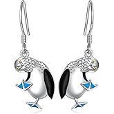 Alphm 925 Sterling Silver Bird Earrings for Women Puffins Earrings Blue Footed Booby Earrings Cute Bird Jewelry for Daughter Sister