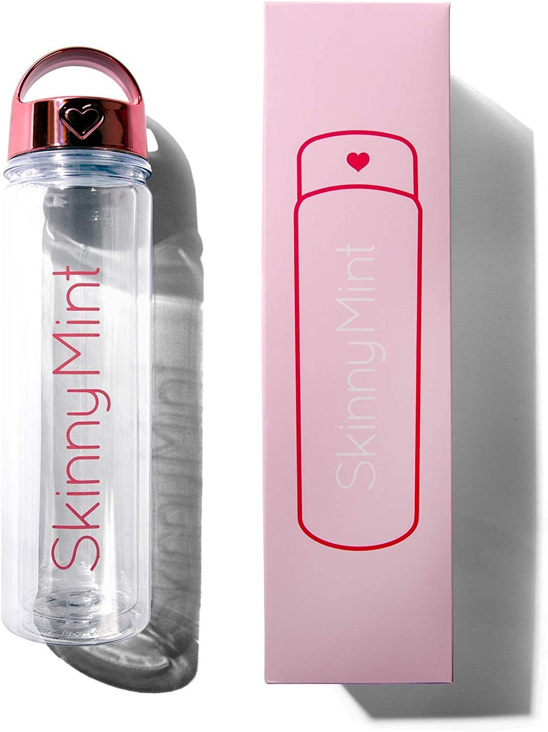 SkinnyMint Tea Detox Water Bottle, 17oz. Fruit Infuser, BPA Free, Leak Proof.