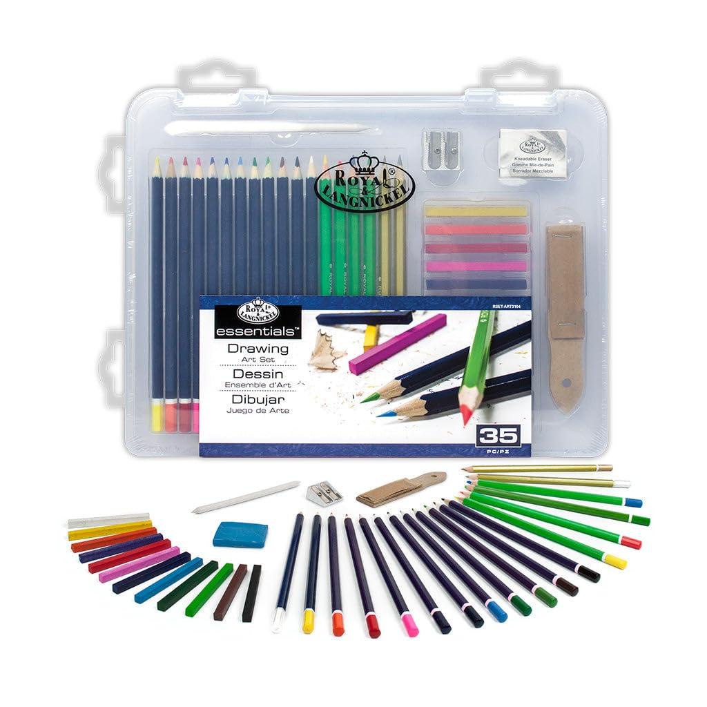 Royal & Langnickel Essentials Clear View Small Case Drawing Art Set