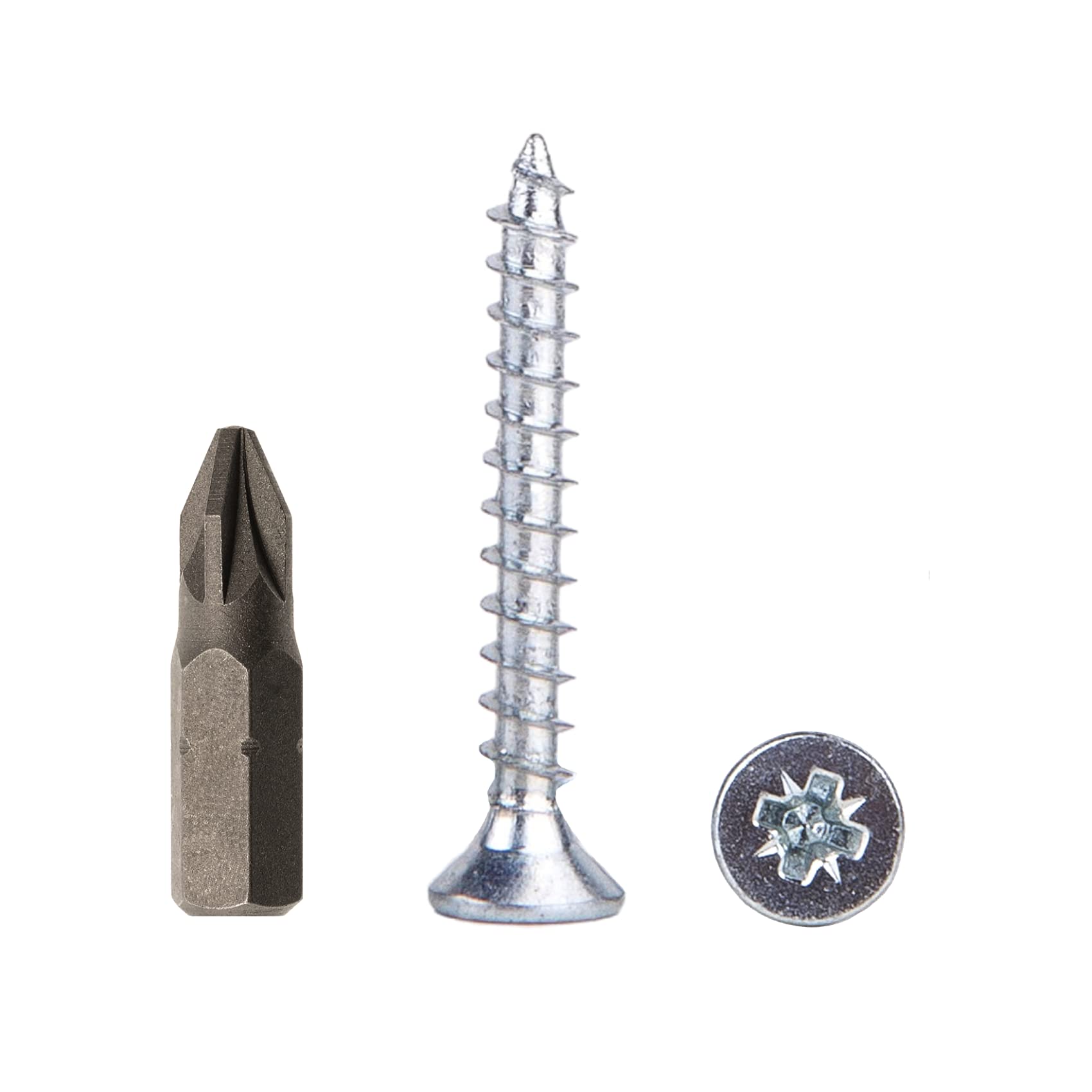 (Pack of 400 pcs) Zinc Plated Steel 4.0 x 25 mm Wood Screws, Chipboard Screws, Universal Pozi-Drive Screw, PZ Fully Threaded, Countersunk Head (400, 4.0 x 25 mm)