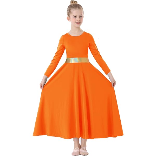 orange praise dance dresses US Girls Praise Dance Dress Sequins Liturgical Worship Church Robe  Praisewear