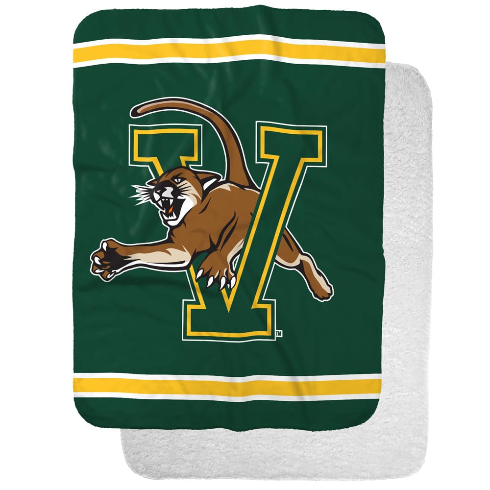 Vermont Catamounts Primary Logo Stripes Sherpa