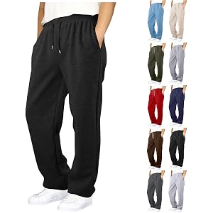 Malibure Baggy Sweatpants for Boys Wide Leg Elastic Waist Drawstring Athletic Joggers Comfort School Sweat Pants with Pockets