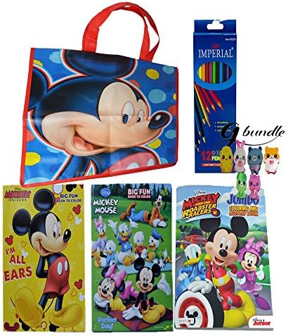 Disney Mickey Mouse Coloring Book 3 pack G Bundle (Assorted Titles) Mickey Mouse Clubhouse Tote Bag