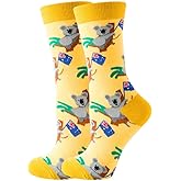 wotemlur Fun Colorful Socks Patterned Funky Happy Women Crew Cute Sock Combed Cotton Stockings