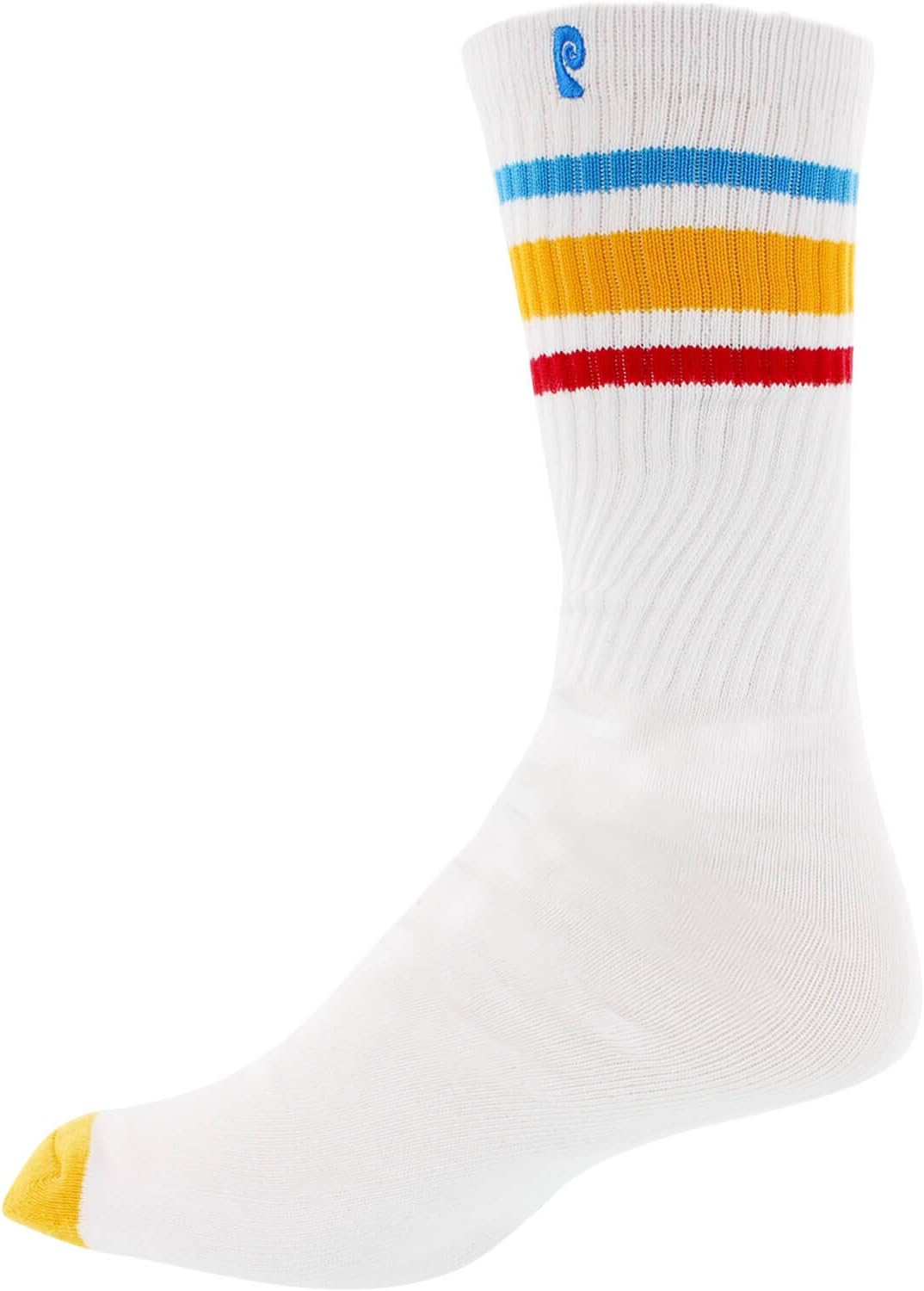 Psockadelic High Times White / Yellow / Red Crew Socks - One size fits most