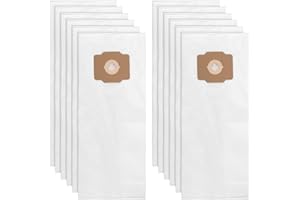 MOUYAT 12 PCS Universal Central Vacuum Bags with HEPA Filtration, Non Woven Synthetic Fabric Filter Bags for Most Vacuum Syst