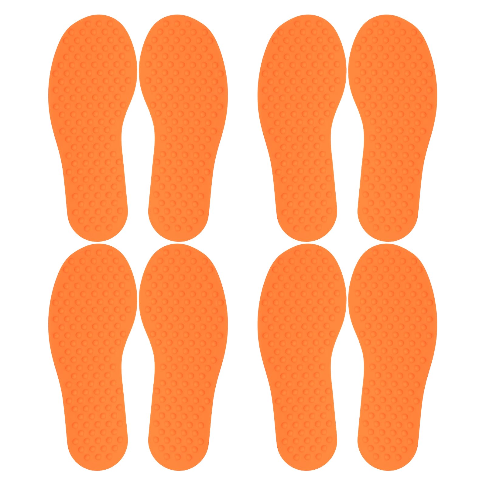 PATIKIL Feet Markers for Classroom, 4 Pairs Plastic Floor Foot Shaped Non Slip Spots Carpet Markers for Education Preschool Children Teacher Supplies, Orange