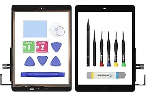 HOYRTDE 10.2" Screen Replacement for iPad 9th Gen 2021 (A2602 A2603 A2604 A2605) Glass Touch Digitizer Premium Kit + Home Button, Tools, Adhesive - Black