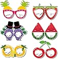 BRTOPMY 12Pcs Multi-color Fruit Theme Retro Round Party Glasses