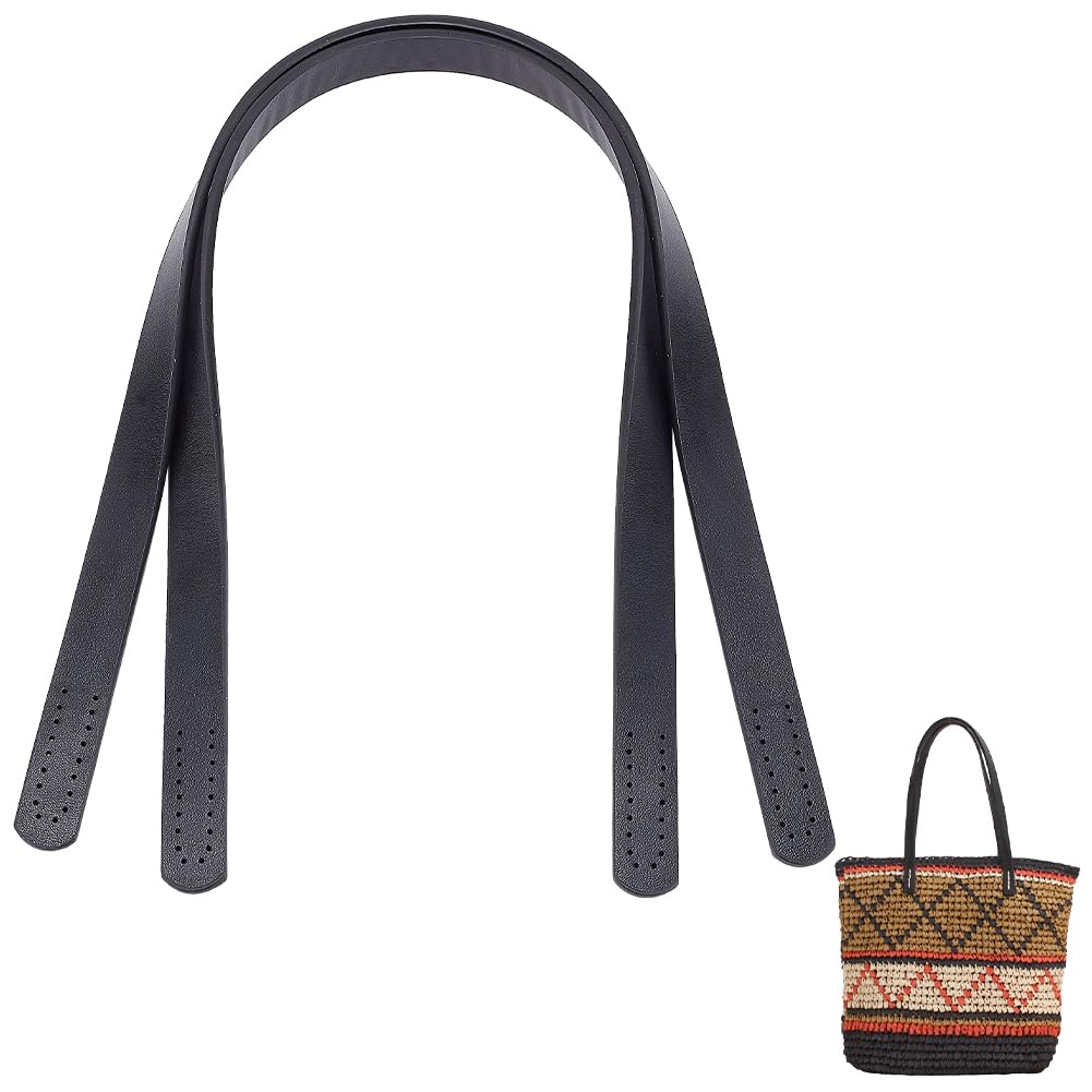 PH PandaHall Black Bag handles Wide Imitation Leather Purses Straps Handbags Shoulder Bag Strap Replacement Handles Purse for Bag Making DIY Handbag Purse Making Accessories, 68cm/24inch