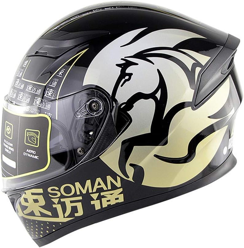YGQNH Motorhelm, ECE Goedgekeurd Full Face Helm Motorfiets Scooter