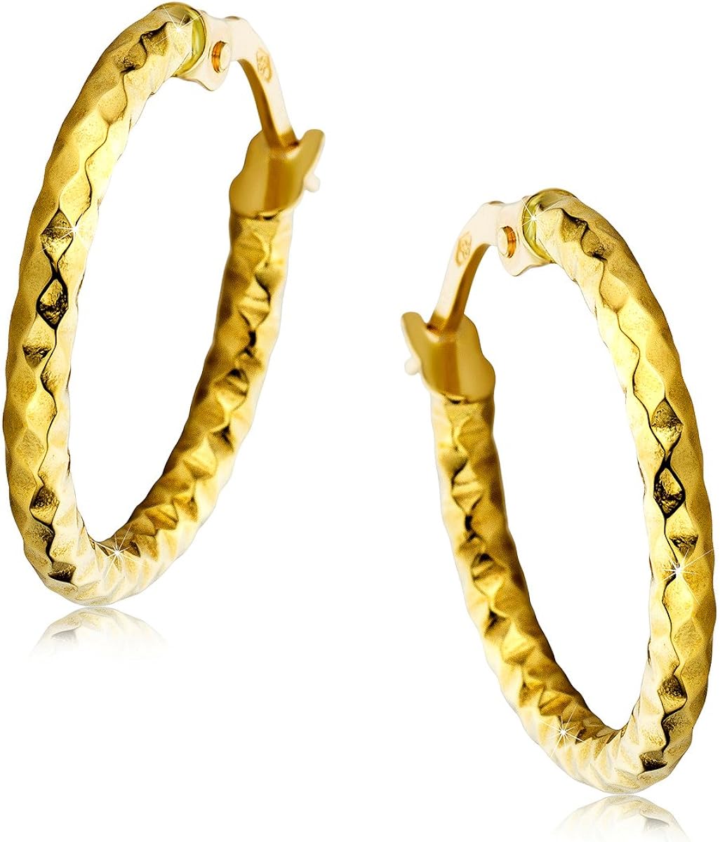 Orovi Gold Hoop Earrings for Women 18 ct /750 Yellow Gold Amazon.co.uk