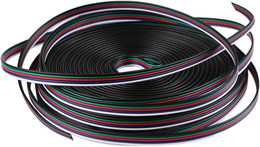 22AWG 26.2ft/8M 5Pin Extension cable Line for RGB 5050 LED Strips (5 Colors)(22AWG 26.2ft)