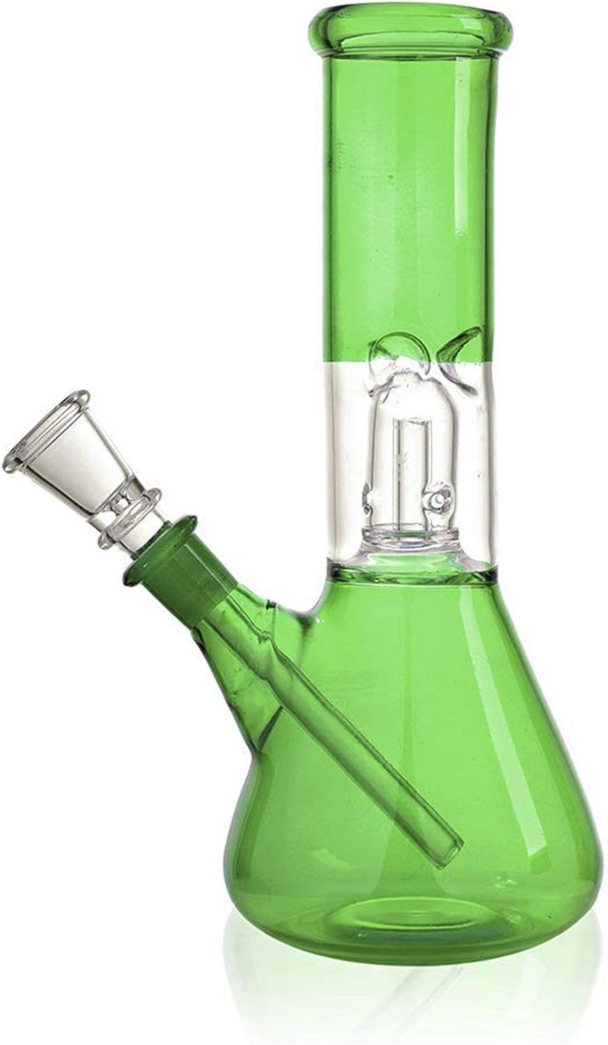 Flame First 8.0" Inch Glass Water Pipe Bong + Free Down Stem Green