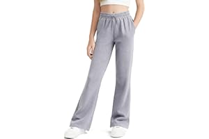 NUMYEAN Girls Uniform Pants Flare Sweatpants Joggers Pants Preppy Clothes for Girls 7-14 Years