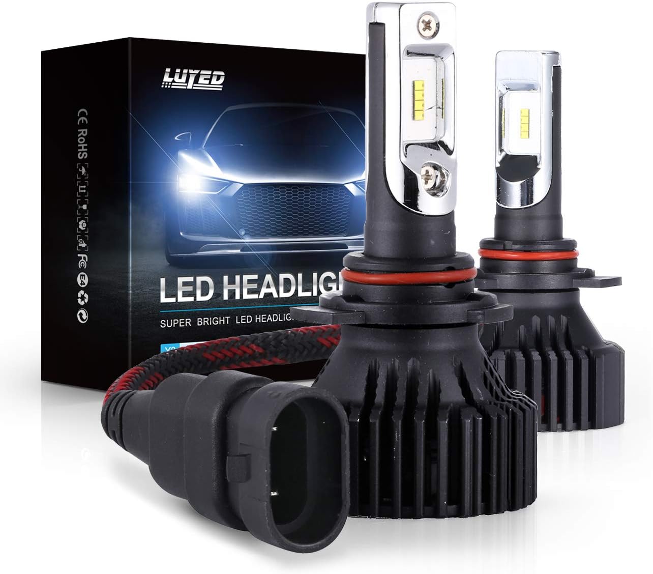 LUYED 9012(HIR2) LED Headlight Bulbs Conversion Kit Y8 Series Extremely Bright 6500K Xenon White - 8000 Lumens/Set