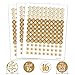 White and Gold Sweet 16 Birthday Party Favor Chocolate Kisses Candy Stickers, Sweet Sixteen Stickers - 180 Count