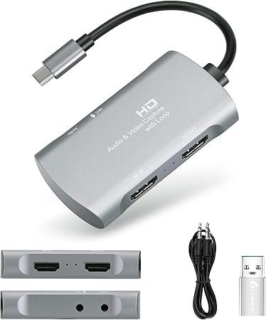Amazon Com Guermok 4k Audio Video Capture Card Hdmi To Usb C 3 0 Capture Card With Mic Hd Loop Out 1080p 60fps Video Recorder For Gaming Live Streaming Capture Device For Windows Mac Ps4 Nintendo Switch Xbox