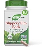 Nature's Way Slippery Elm Bark Capsules, 1,600 mg per Serving, 100 ct | Traditional Digestive Support to Soothe Gastrointestinal Tract*, Traditional GI Support*, Vegan Capsules