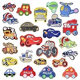 Random 24pcs Bus Car Iron-on or Sew-on Embroidered Patch Motif Applique Set (Mixed colors Set 23)