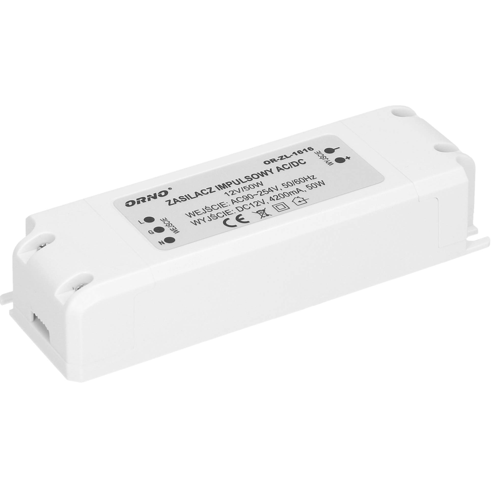 Orno LED Transformer 12 V (90 V-254 V to 12 V) for G4 MR11 MR16 GU5.3 LED Bulb or Light Strip Driver (50 W), IP20