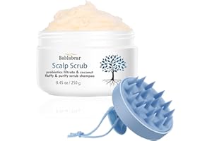 Bablabear Scalp Exfoliator Scrub,Itchy Scalp Treatment for Dandruff, No Sulfate Hair Scrub To Soothe a Dry, Flaky,Scalp,Removes Buildup,Clarifying Shampoo With Scrubber
